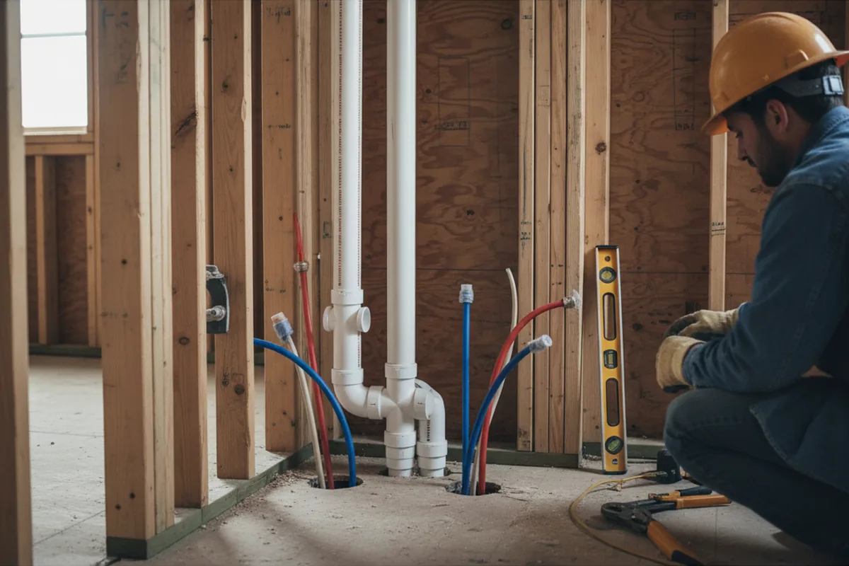 Drain and supply rough-in during Leak Detection in Liberty